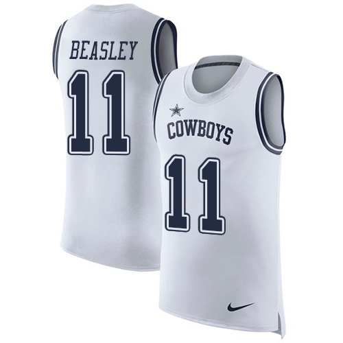 Nike Cowboys #11 Cole Beasley White Men's Stitched NFL Limited Rush Tank Top Jersey - Click Image to Close